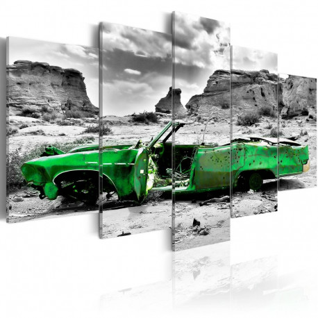 Seinapilt - Green retro car at Colorado Desert - 100x50