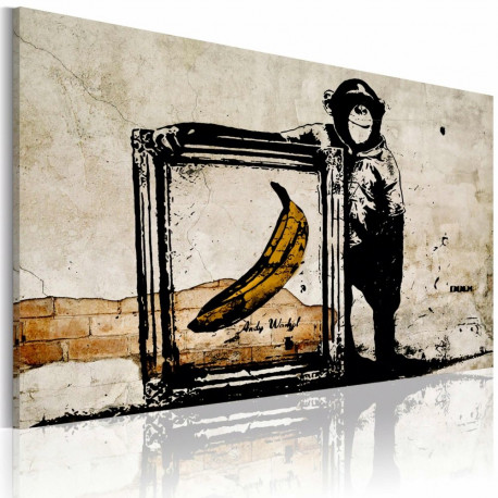 Seinapilt - Inspired by Banksy - sepia - 120x80