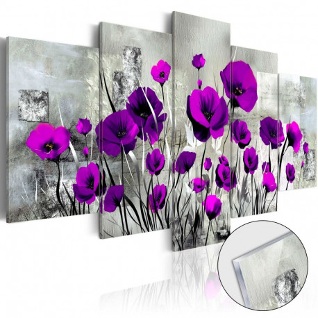 Fotoakrüül - Meadow: Purple Poppies [Glass] - 200x100