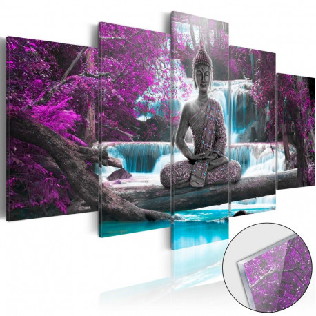 Fotoakrüül - Waterfall and Buddha [Glass] - 200x100