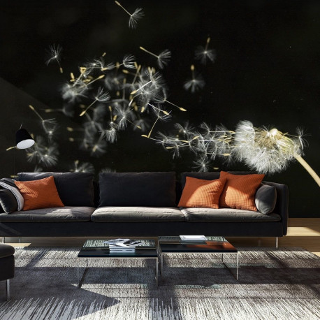 Fototapeet - Dandelion seeds carried by the wind - 450x270