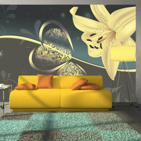 Fototapeet - Lily in shades of gray - 400x280