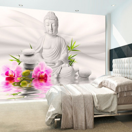 Fototapeet - Buddha and Orchids - 350x245