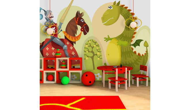 Fototapeet - Dragon and knight - 400x309