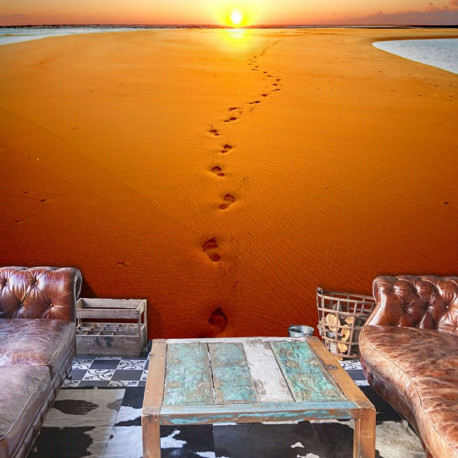 Fototapeet - Footprints in the sand - 350x270