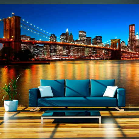 Fototapeet - Dusk over the Brooklyn Bridge - 200x154