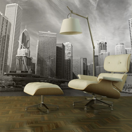 Fototapeet - Chicago skyline (black and white) - 350x270