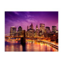 Fototapeet - Manhattan and Brooklyn Bridge by night - 300x231