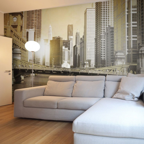 Fototapeet - Chicago's bridge (vintage effect) - 200x154