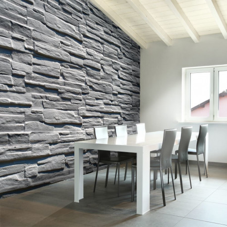 Fototapeet - Grey stone wall - 200x154