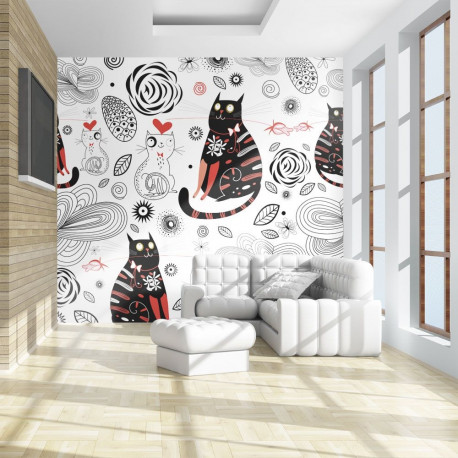 Fototapeet - Cats in love - 350x270