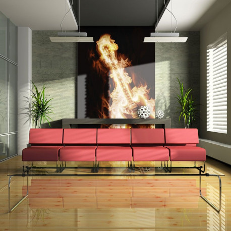 Fototapeet - Flaming guitar - 200x154