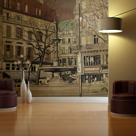 Fototapeet - Parisian fountain - 350x270
