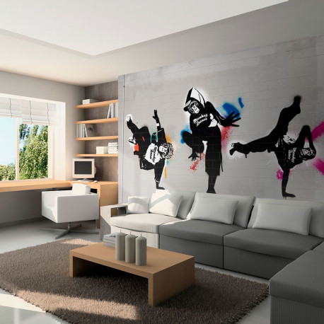 Fototapeet - Monkey dance - street art - 300x231