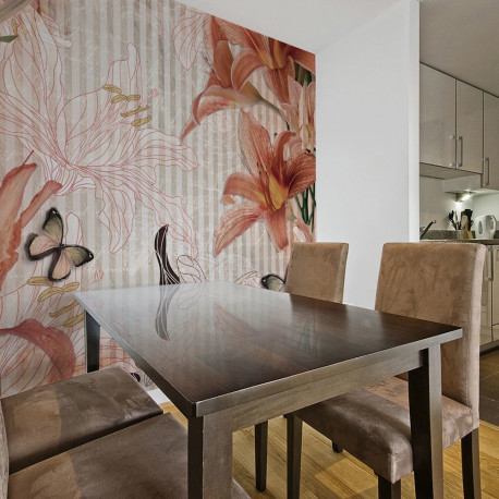 Fototapeet - Flowers and butterflies - 400x309