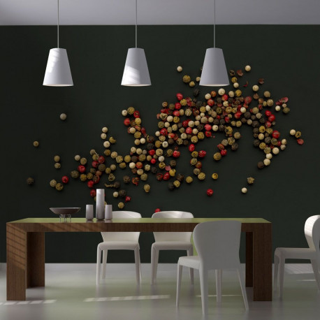 Fototapeet - Composition of coloured pepper - 300x231