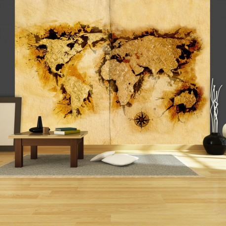 Fototapeet - Gold-diggers' map of the World - 400x309