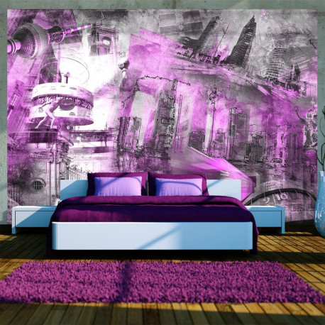 Fototapeet - Berlin - collage (violet) - 400x280