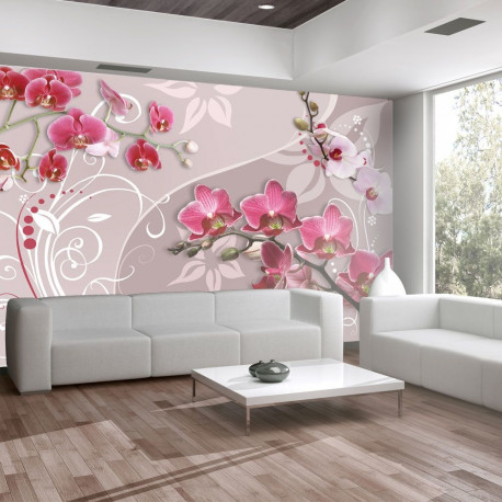 Fototapeet - Flight of pink orchids - 150x105