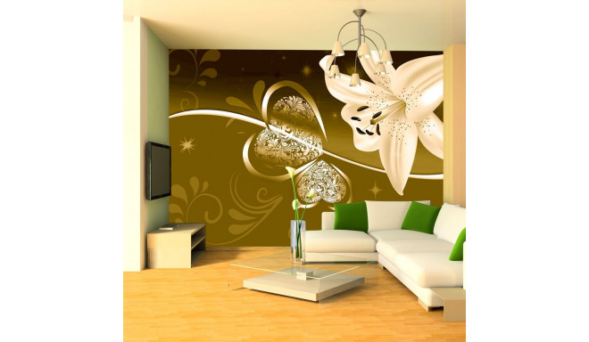 Fototapeet - Lily in shades of green - 200x140