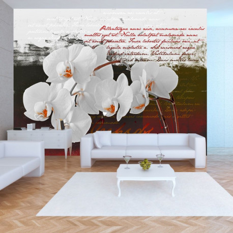 Fototapeet - Diary and orchid - 400x280