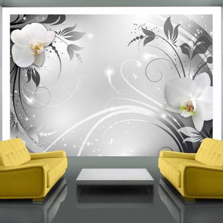 Fototapeet - Orchids on silver - 400x280