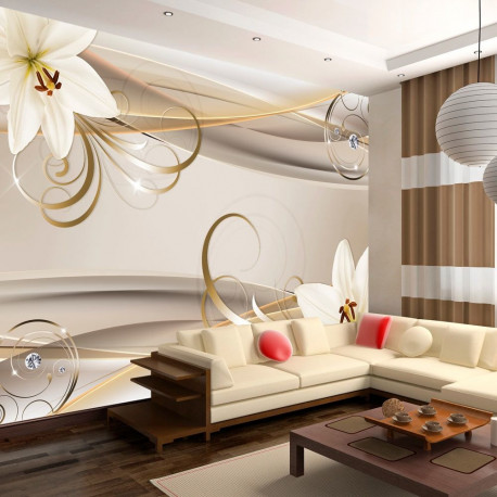 Fototapeet - Lilies and The Gold Spirals - 150x105