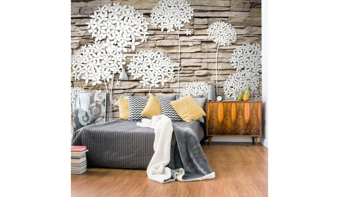 Fototapeet - Flowers on the Stone - 200x140