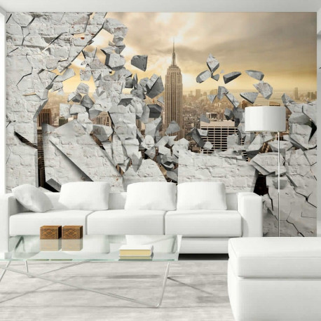 Fototapeet - NY - City behind the Wall - 300x210