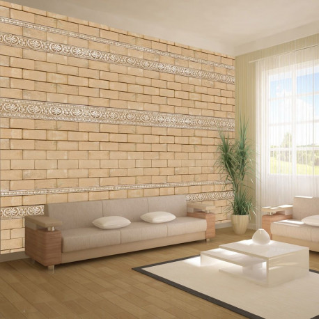 Fototapeet - Brick with ornaments - 100x70