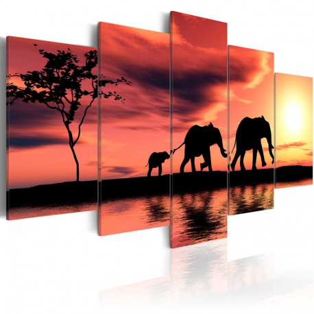 Seinapilt - African elephants family - 200x100