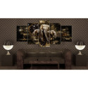 Seinapilt - Brown Elephants (5 Parts) Wide - 100x50