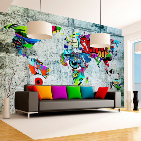 Fototapeet - Map - Graffiti - 200x140