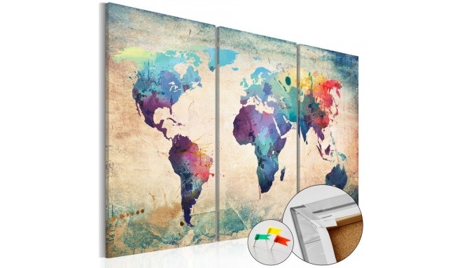Pilt korgil - Rainbow Map [Cork Map] - 90x60