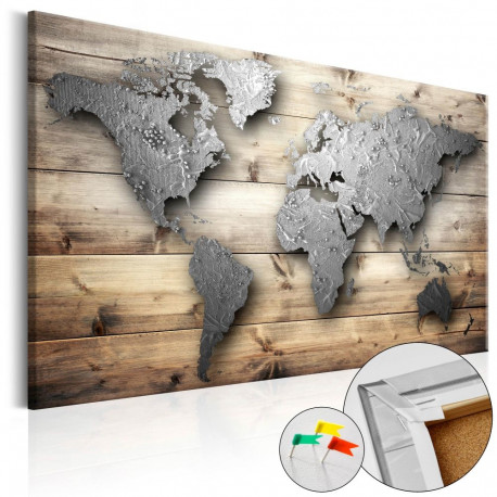 Pilt korgil - Silver World [Cork Map] - 90x60