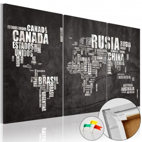 Pilt korgil - El Mundo [Cork Map] - 120x80