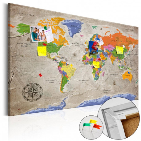 Pilt korgil - World Map: Retro Style [Cork Map] - 90x60