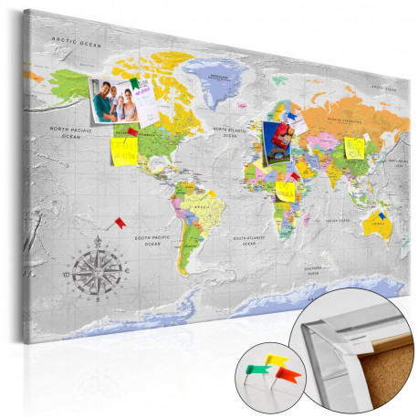 Pilt korgil - World Map: Wind Rose [Cork Map] - 90x60