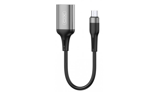 XO adapter USB - microUSB OTG, black (NB201)