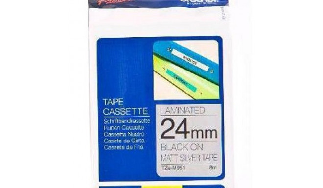 BROTHER TZEM951 24 BLACK ON SILVER MET-M