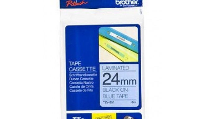 BROTHER TZ551 24 BLACK ON BLUE