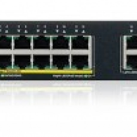 ZYXEL GS1915-24EP, 24-PORT GBE, 12 PORT POE, 130 WATT 802.3AT, RACKMOUNT, FANLESS, SMART SWITCH, HYB