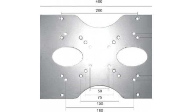 NEWSTAR VESA CONVERSION PLATE - VESA 75/100 - 200X100, 200X200, 400X200 - SILVER