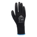 Black polyurethane gloves XL 12 pcs.