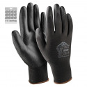 Black polyurethane gloves XL 12 pcs.