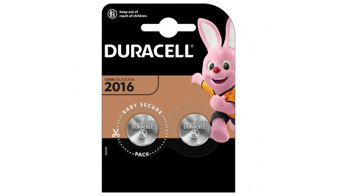 Patareid CR2016 DURACELL 2tk (tablett)