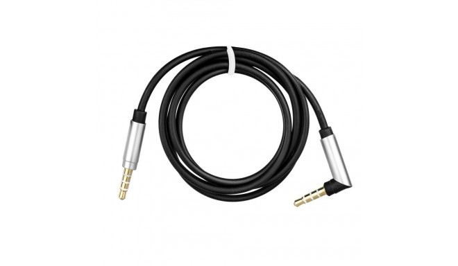 Cable AUX Jack 3,5 mm (male) to Jack 3,5 mm (male) at an angle 90 degree 1 m black