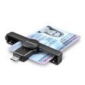 Kiipkaardilugeja Axagon CRE-SMPC Type-C ID-kaardi lugeja SmartCard PocketReader, Win/Mac/Linux/Andro