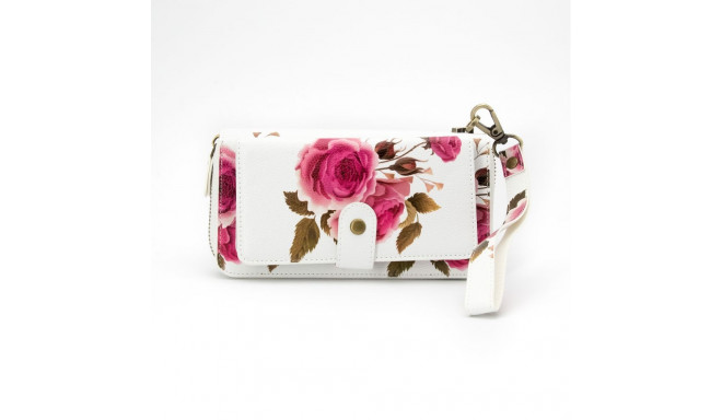 Evelatus Universal Wallet Zipper Design Flower White