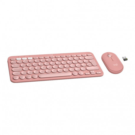 LOGITECH Pebble 2 Bluetooth Keyboard Combo - TONAL ROSE - US INT'L